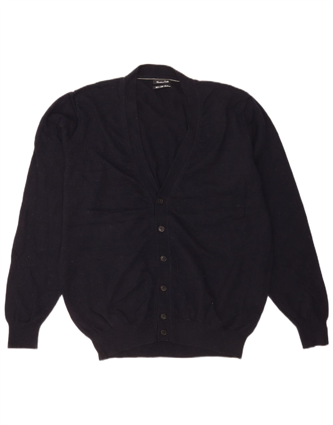 Suéter cardigã masculino Massimo Dutti XL lã azul marinho