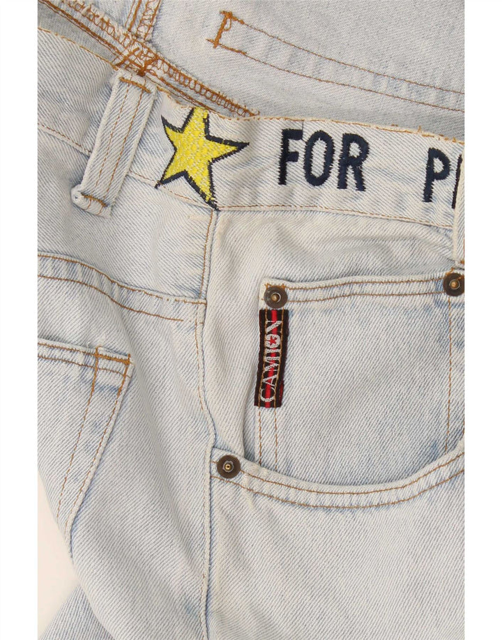 Jeans vintage feminino gráfico cônico W32 L32 azul