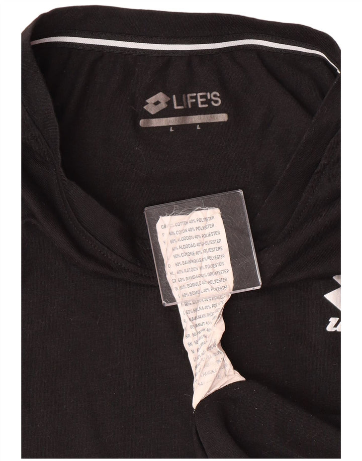 Camiseta feminina LOTTO UK 16 grande algodão preto