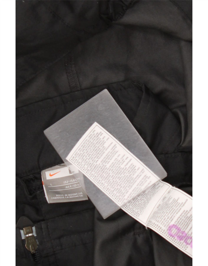 Jaqueta de chuva com capuz para meninos NIKE 12-13 anos grande preto colorblock poliéster