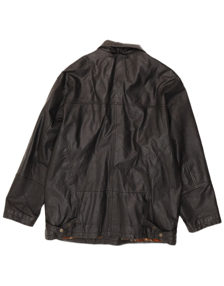 Jaqueta de couro masculina VINTAGE UK 40 grande couro preto