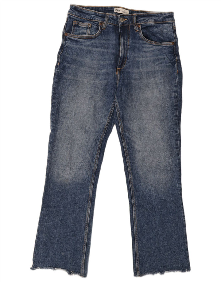 Calça jeans reta feminina Zara EU 38 pequena W30 L26 azul