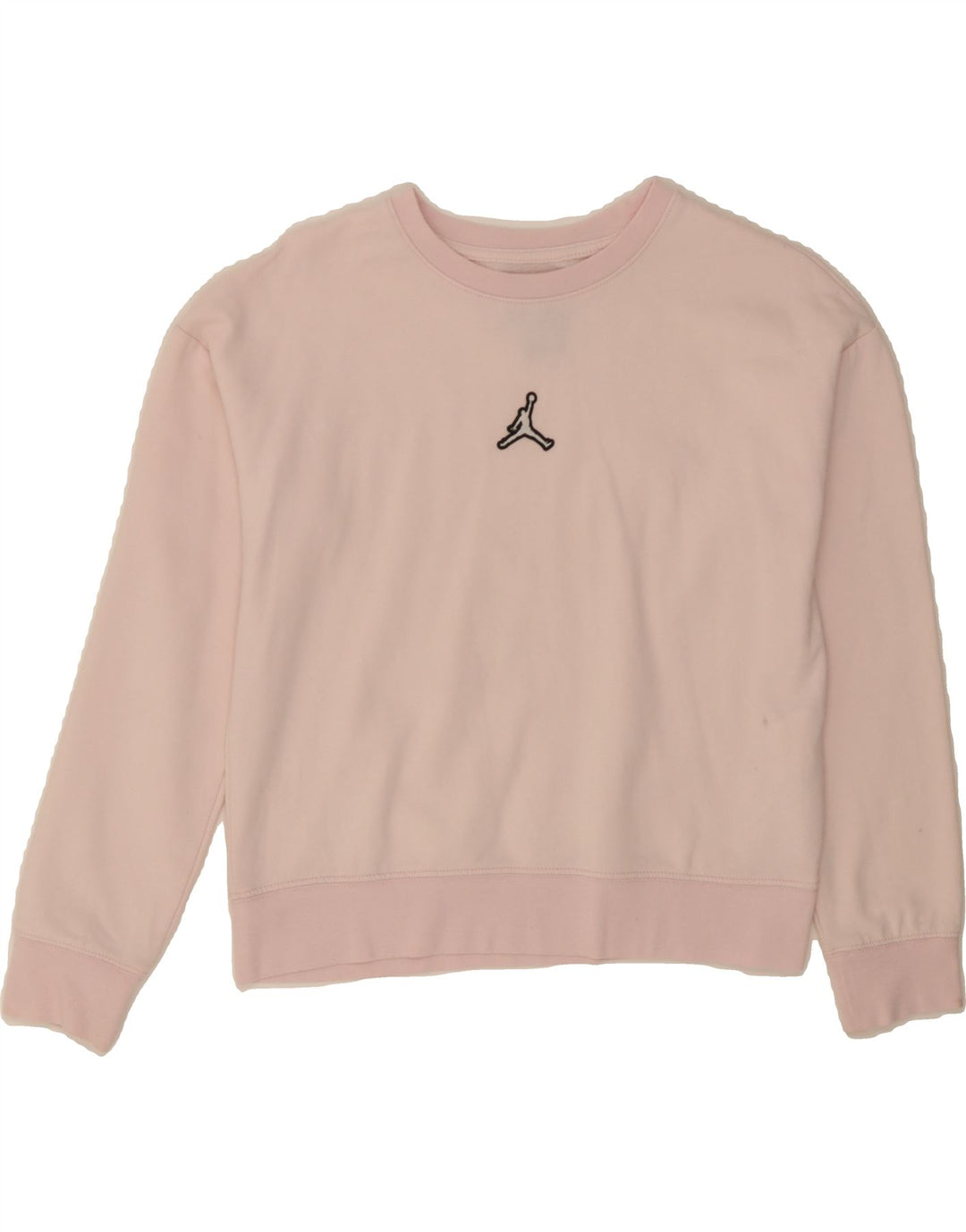 JORDAN Girls Crop Sweatshirt Jumper 12-13 Years Large  Pink Cotton Vintage Jordan and Second-Hand Jordan from Messina Hembry 