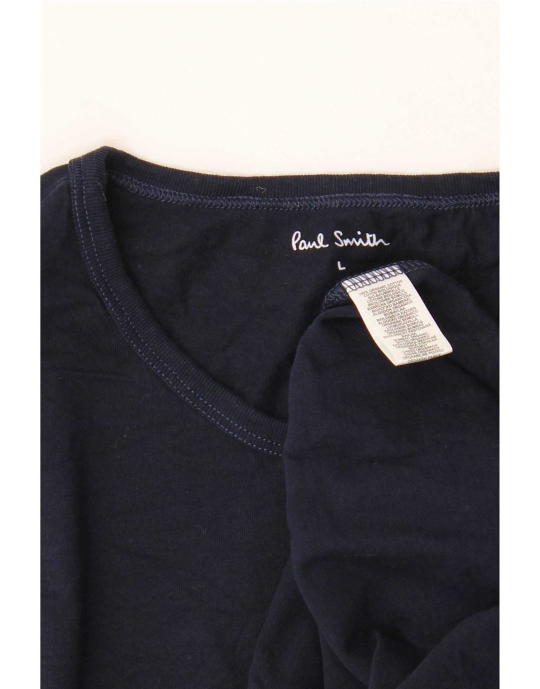 Camiseta masculina Paul Smith grande algodão azul marinho