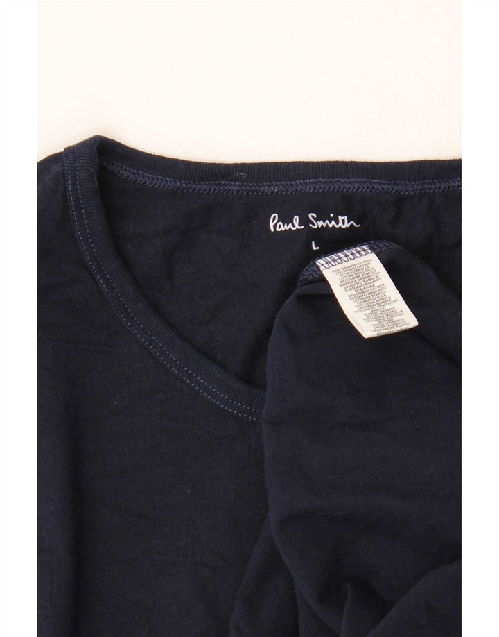 Camiseta masculina Paul Smith grande algodão azul marinho