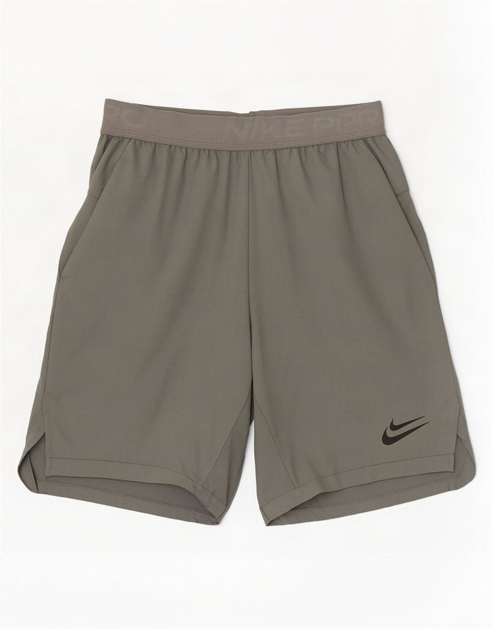 Shorts esportivos Nike masculinos Dri Fit Graphic Standard pequenos cáqui poliéster