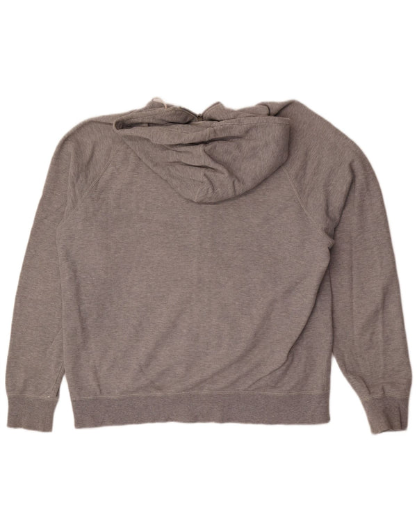 Suéter Nike masculino com capuz e zíper gráfico UK 42/44 grande algodão manchado cinza
