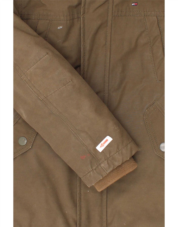 Jaqueta Parka com capuz para meninos Tommy Hilfiger 5-6 anos poliéster cáqui