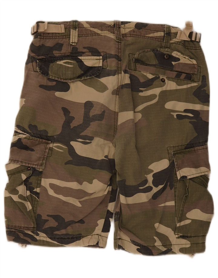 Shorts cargo masculino Jack & Jones pequeno W28 camuflagem cáqui