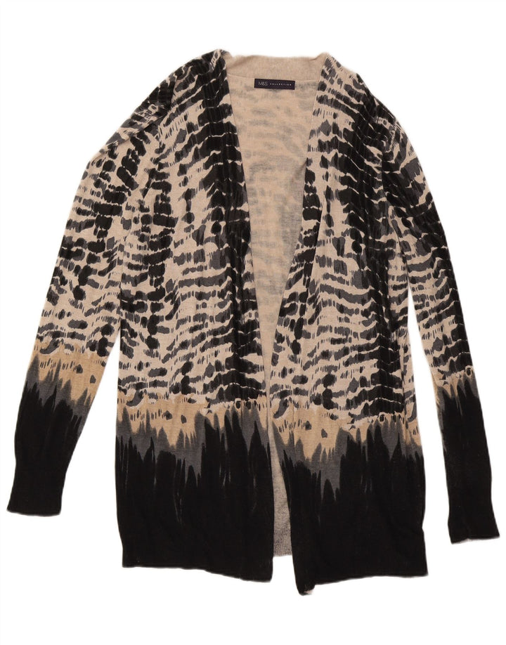 Suéter cardigã feminino longline MARKS & SPENCER Reino Unido 12 médio bege