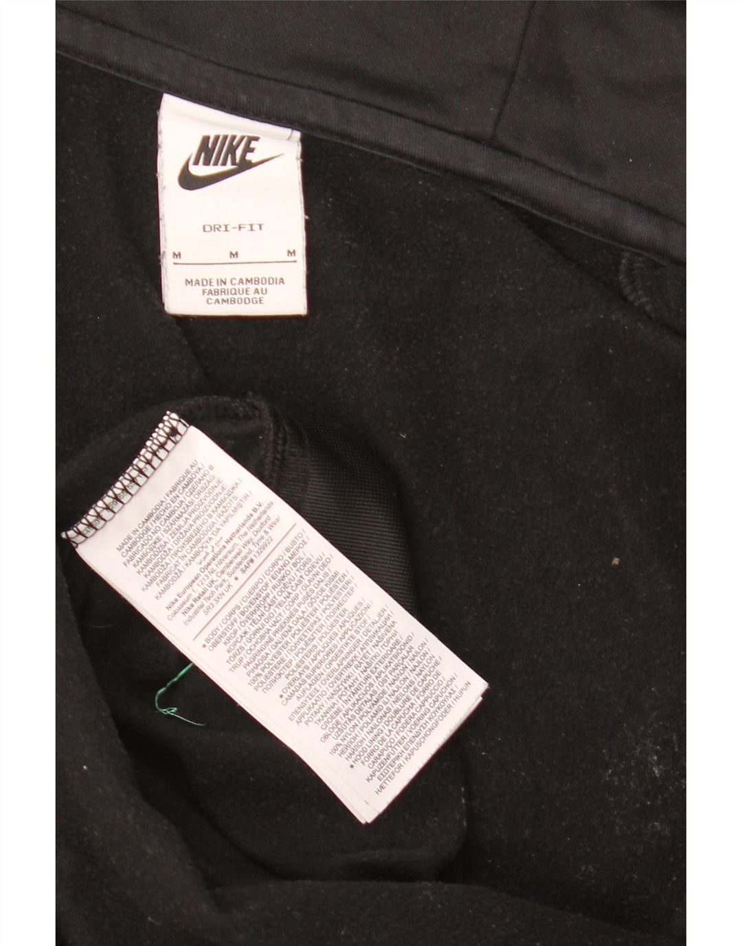 Suéter Nike masculino Dri Fit Zip com capuz médio preto poliéster