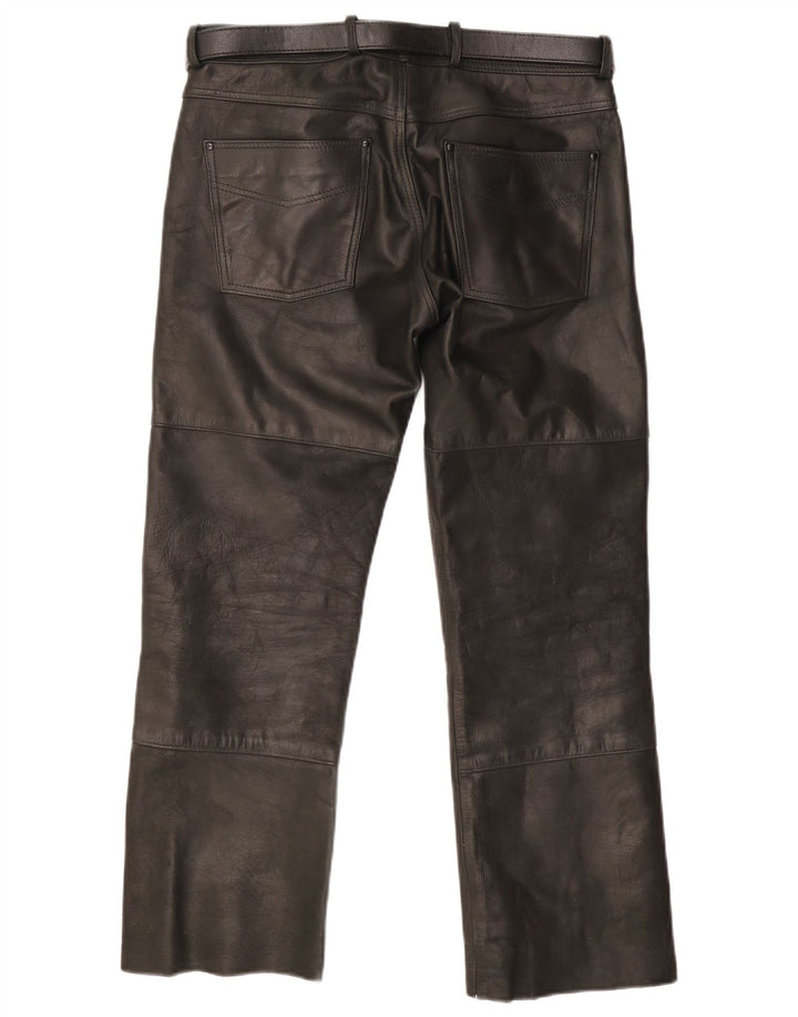 Calça masculina de couro reto Highway 1 IT 48 médio W32 L34 preta
