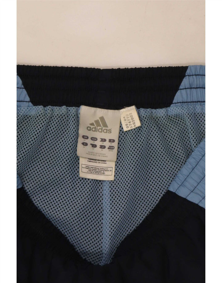 Shorts de natação masculino Adidas médio azul marinho colorblock poliéster