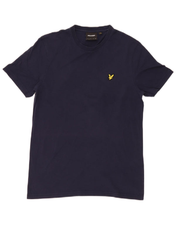 Camiseta masculina Lyle & Scott pequena algodão azul marinho