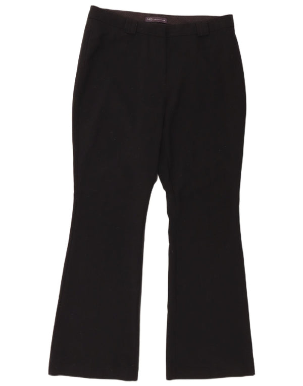 Calça feminina Marks & Spencer Bootcut Suit Reino Unido 12 Médio W32 L30 Preta