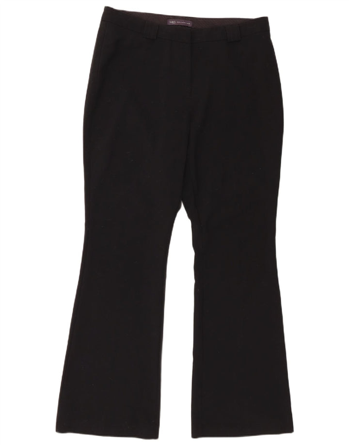 Calça feminina Marks & Spencer Bootcut Suit Reino Unido 12 Médio W32 L30 Preta