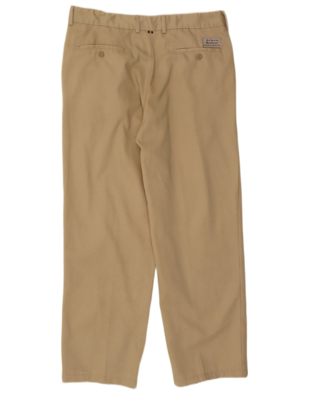 Calça chino masculina AVIREX W38 L30 algodão bege