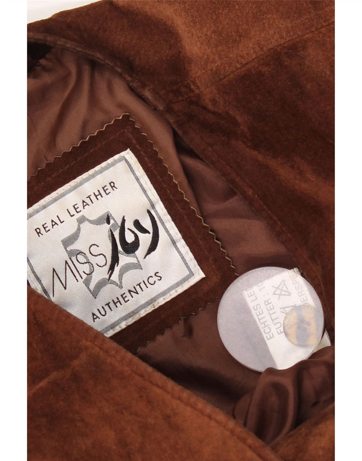 Jaqueta de camurça feminina vintage EU 38 couro marrom médio