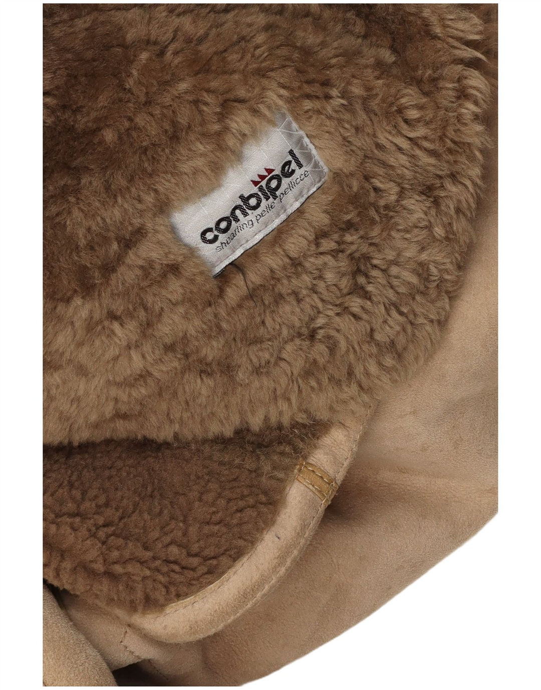 Jaqueta feminina de shearling CONBIPEL UK 16 grande shearling bege