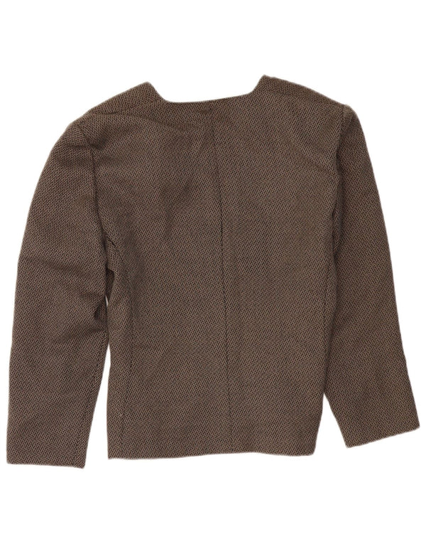 LUISA SPAGNOLI Jaqueta blazer feminina com 1 botão IT 46 grande marrom geométrico