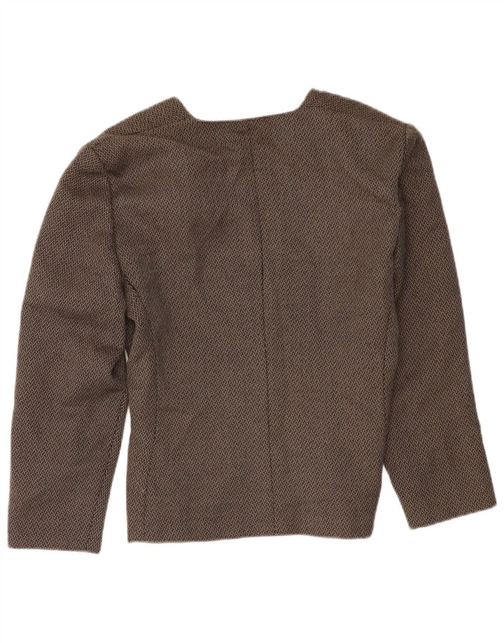 LUISA SPAGNOLI Jaqueta blazer feminina com 1 botão IT 46 grande marrom geométrico