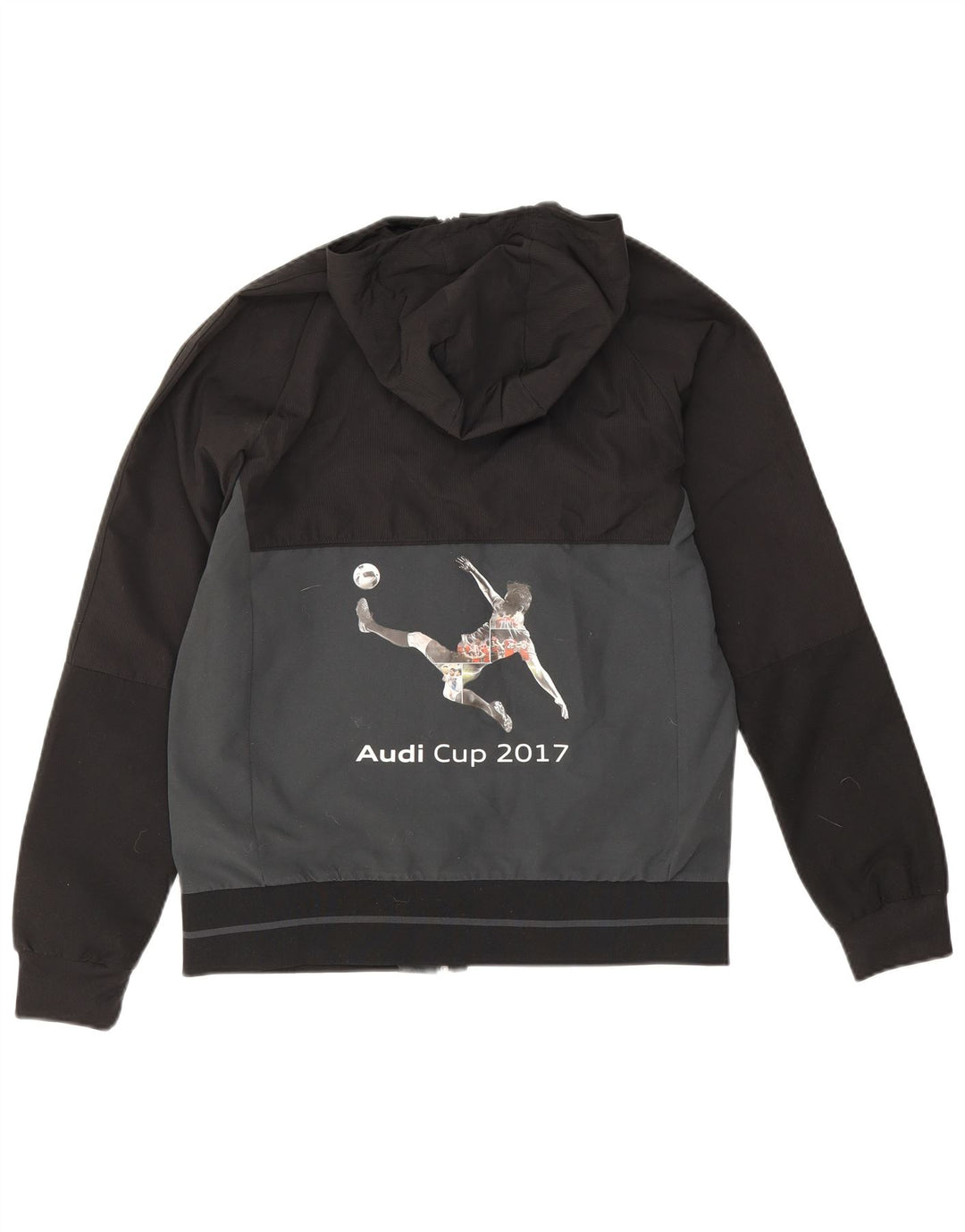 Jaqueta de chuva com capuz Adidas meninos 13-14 anos preto colorblock poliéster