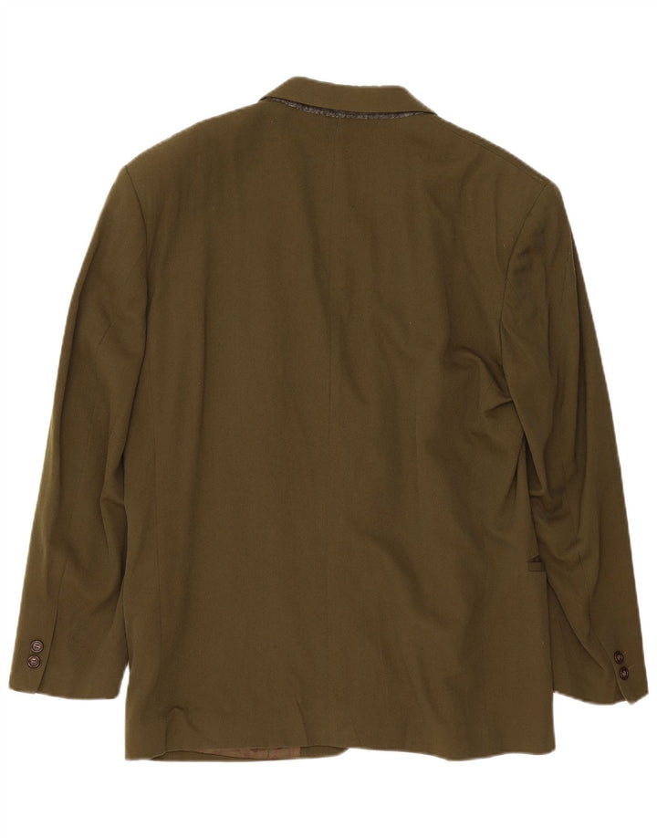 Jaqueta blazer masculina Byblos com 2 botões IT 50 grande lã cáqui