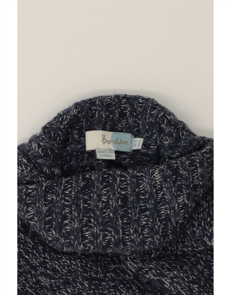 BODEN Womens Roll Neck Jumper Sweater UK 10 Small Navy Blue Wool Vintage Boden and Second-Hand Boden from Messina Hembry 