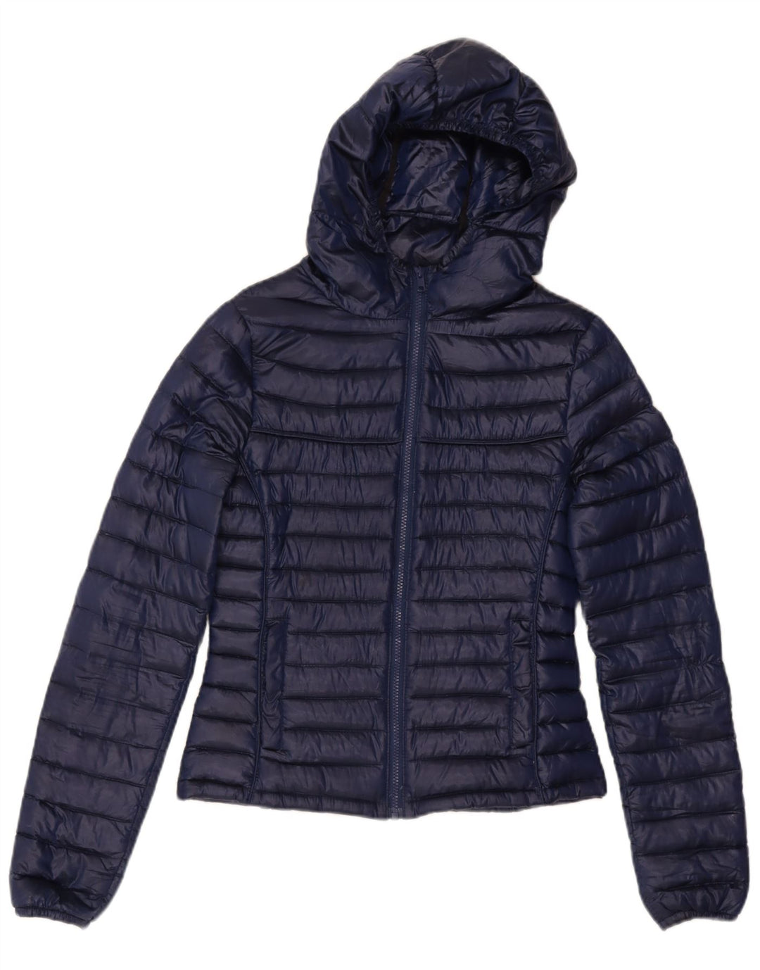 Casaco acolchoado com capuz feminino Guess UK 6 XS azul marinho poliéster