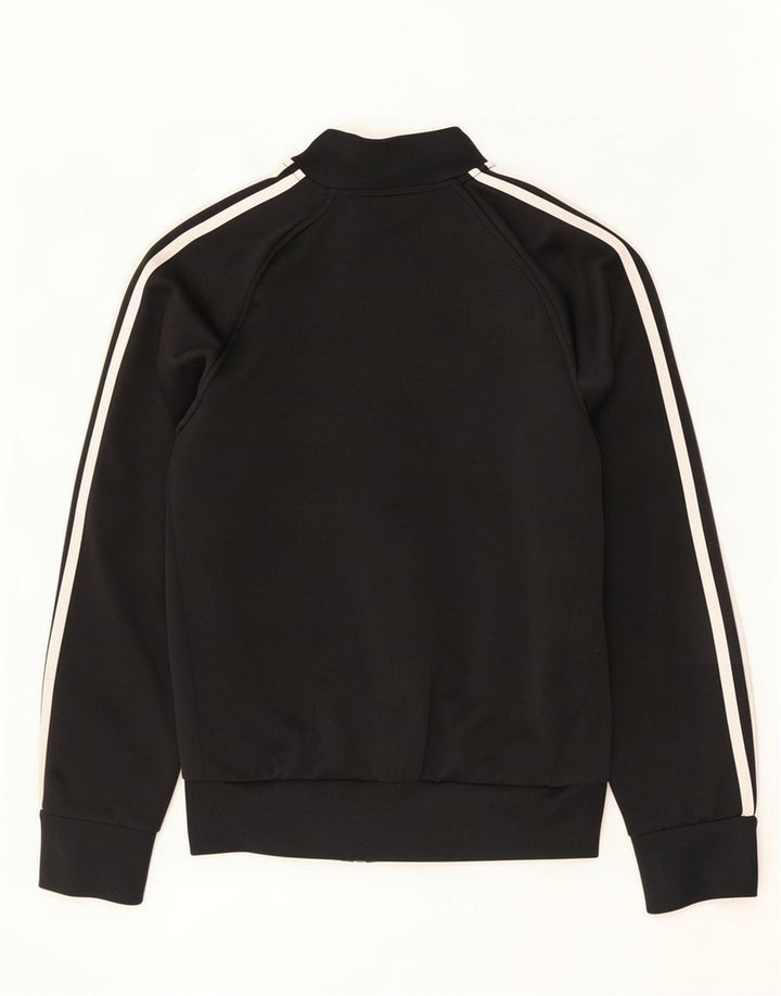 Adidas Womens Tracksuit Top Jacket UK 10 Pequeno Poliéster Preto