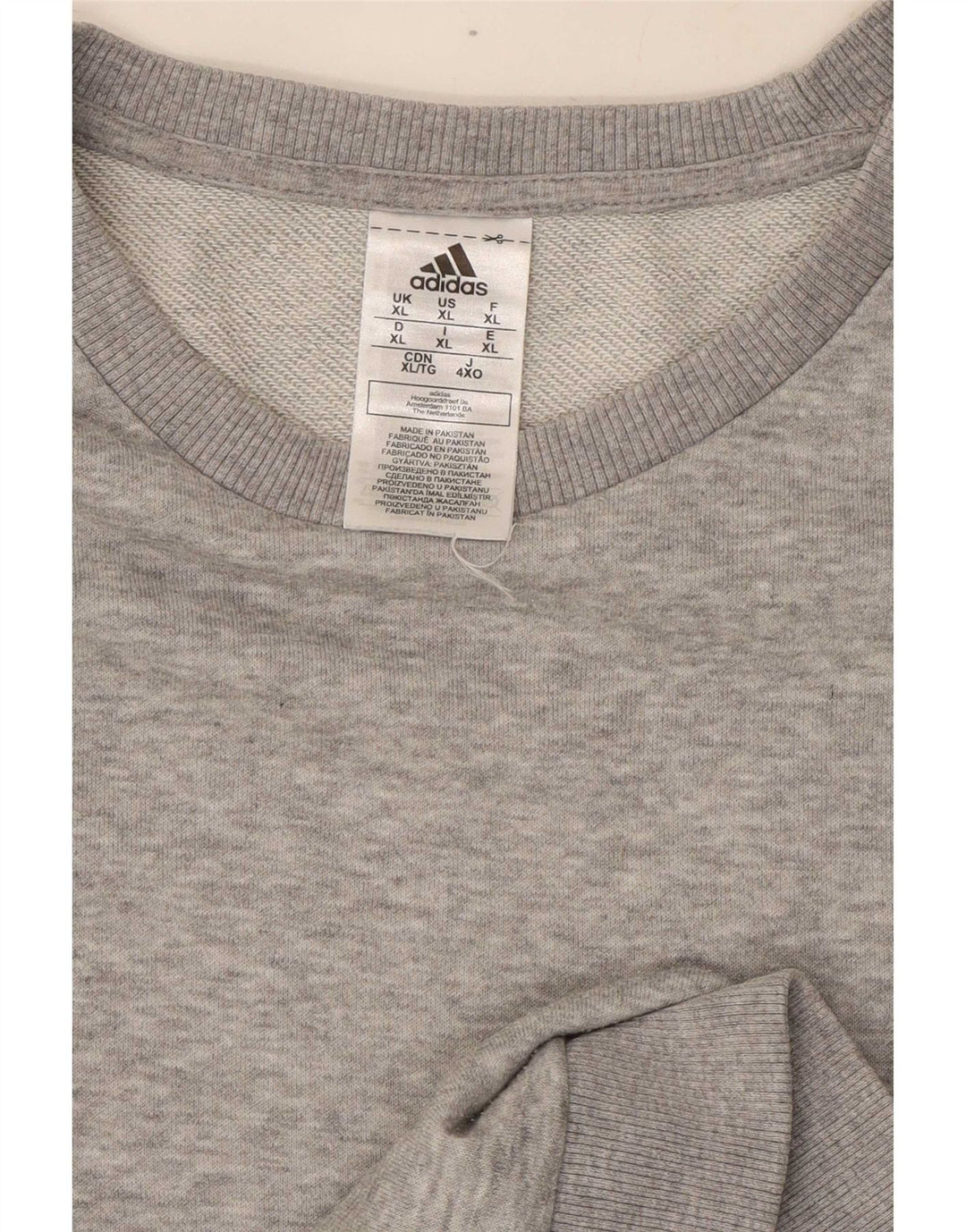 Adidas Mens Moletom Jumper XL Cinza Flecked Algodão