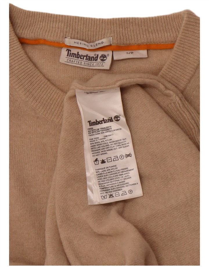 Suéter masculino TIMBERLAND com gola redonda, lã bege pequena
