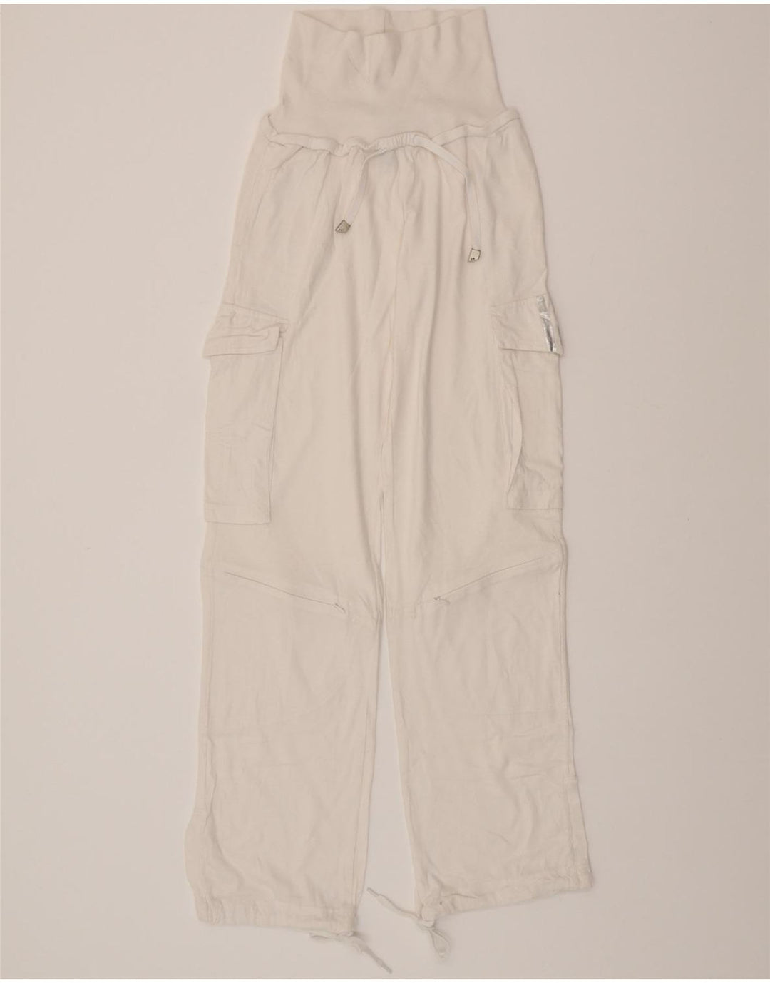 ADIDAS Womens Cargo Tracksuit Calças UK 8 Pequeno Algodão Branco