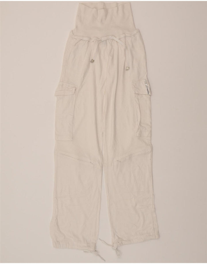 ADIDAS Womens Cargo Tracksuit Calças UK 8 Pequeno Algodão Branco