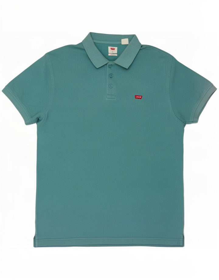 Camisa polo masculina padrão Levi's grande algodão azul