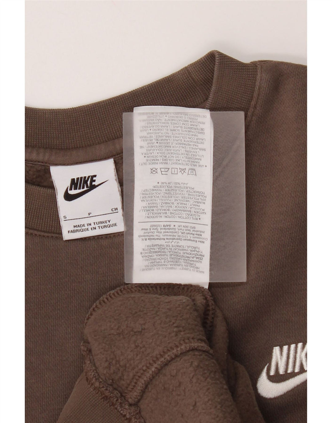 Nike moletom masculino jumper pequeno algodão marrom