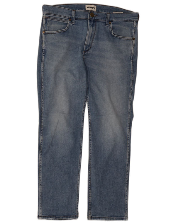 Wrangler Mens Greensboro Straight Jeans W32 L30 Azul Algodão