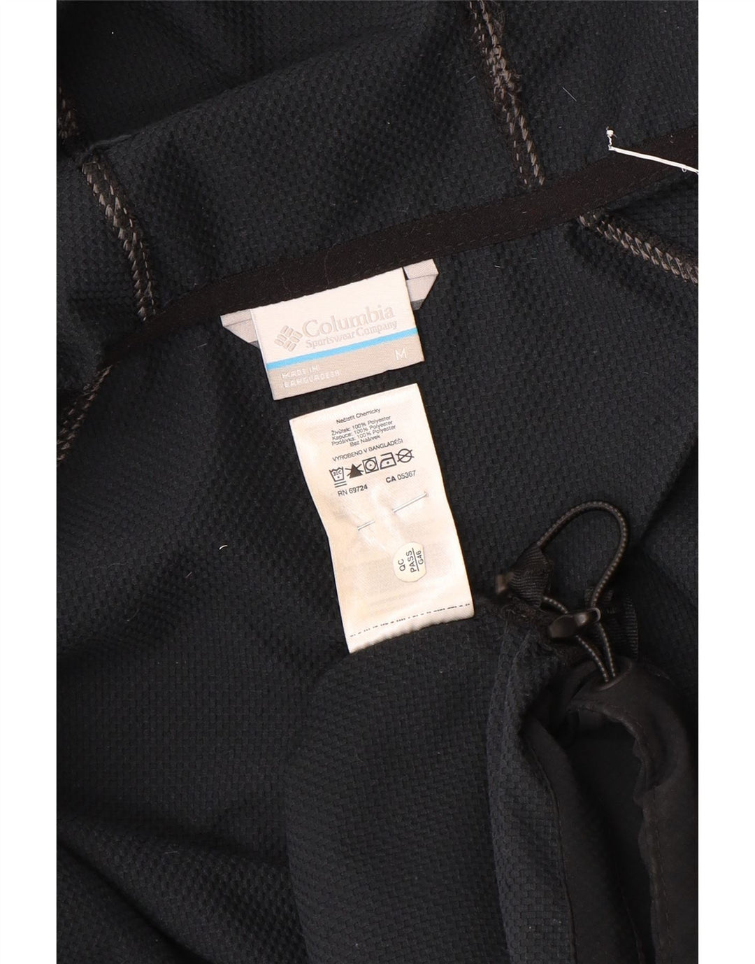 Jaqueta de chuva masculina Columbia com capuz UK 38 poliéster preto médio