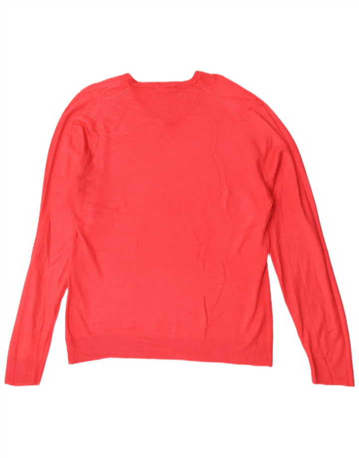 Suéter masculino Marks & Spencer Autograph com decote em V grande acrílico vermelho