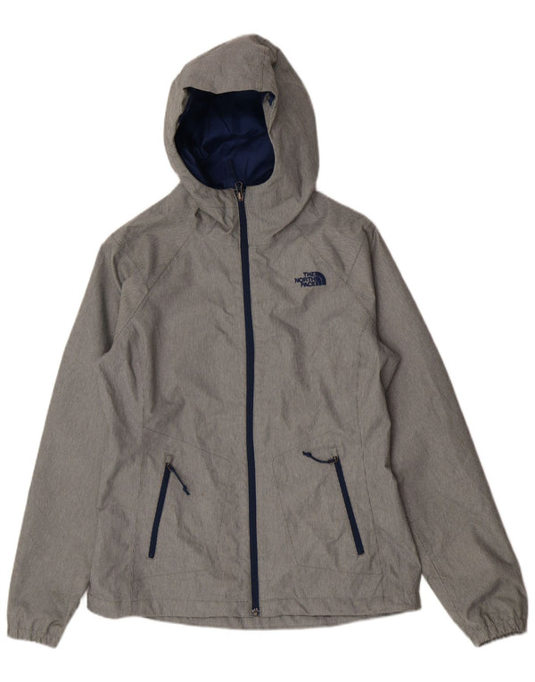 Jaqueta de chuva feminina com capuz The North Face Reino Unido 10 risca de giz cinza pequena