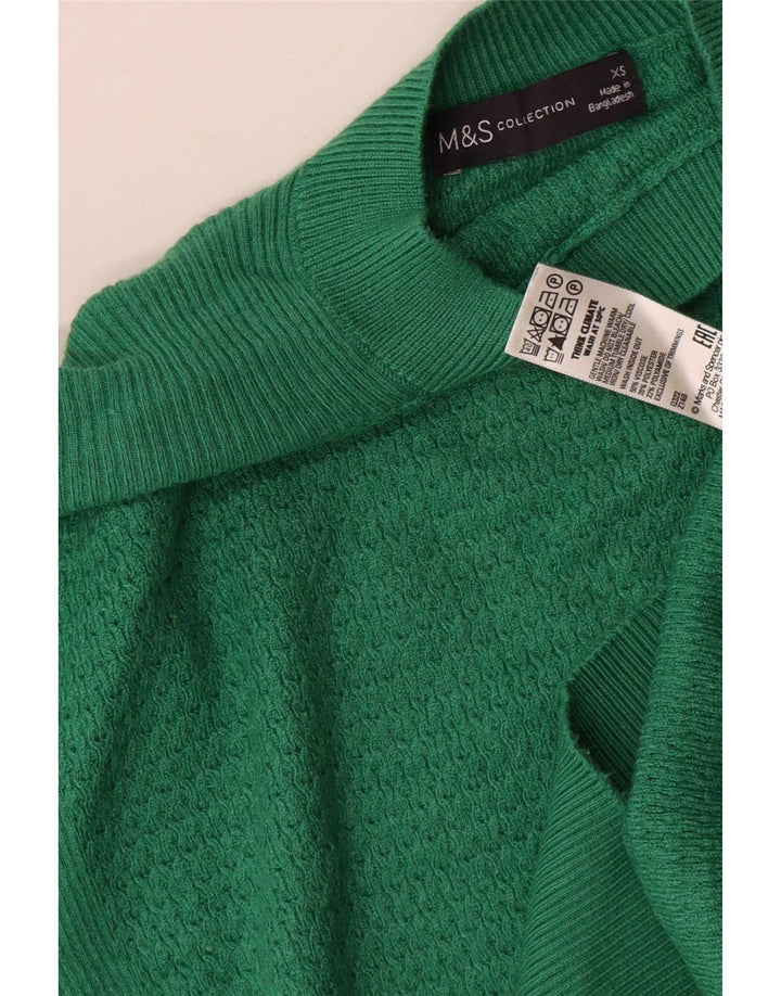 Suéter feminino Marks & Spencer com gola tartaruga grande Reino Unido 6 XS verde