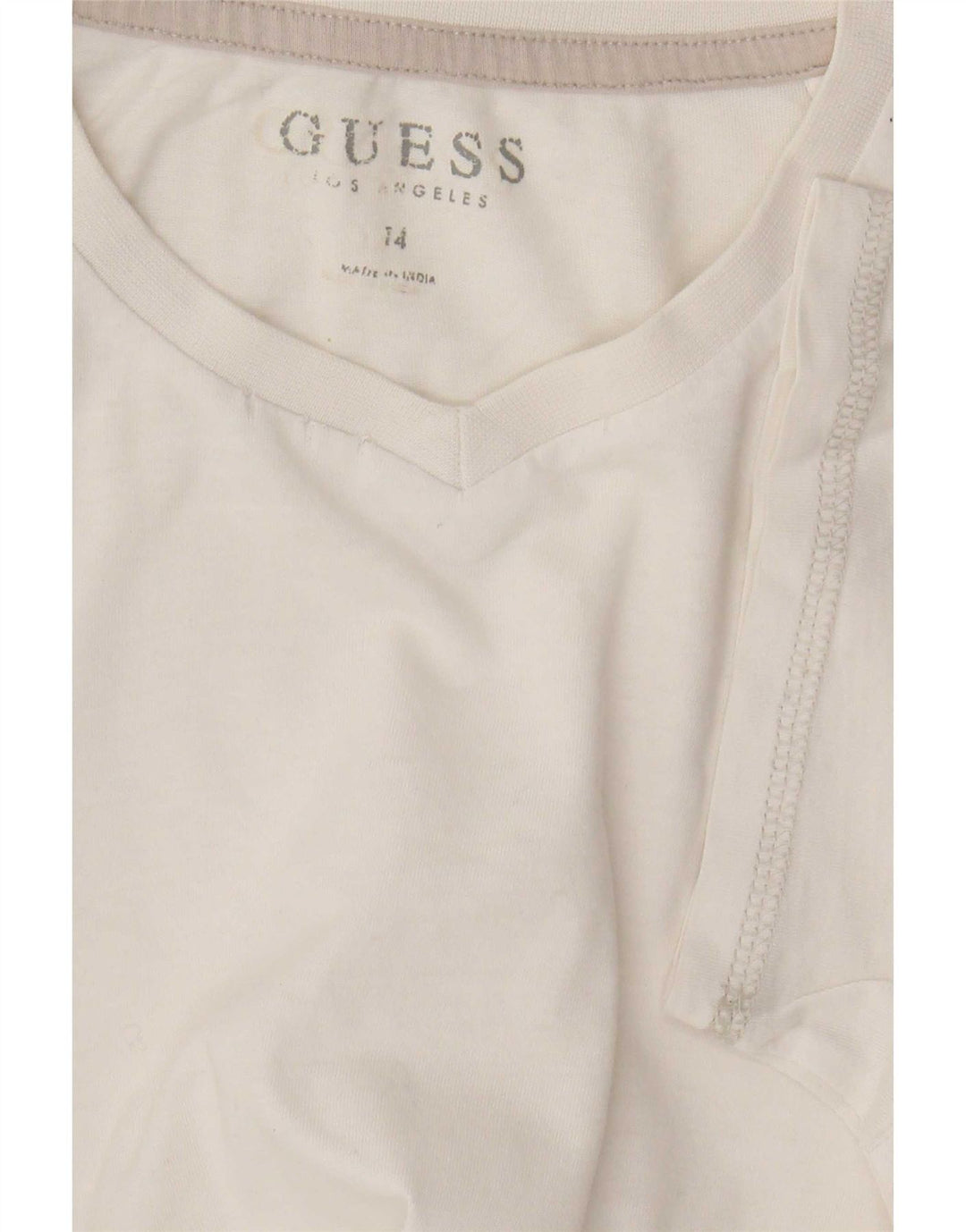 Camiseta feminina Guess com estampa gráfica UK 14 médio branco