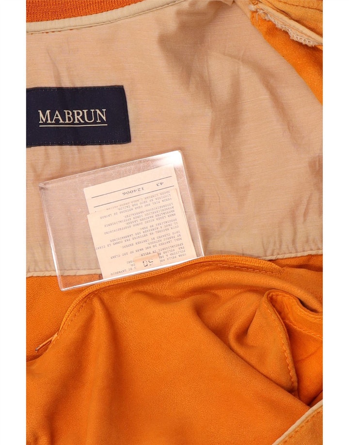 Jaqueta bomber masculina de camurça Mabrun IT 50 grande couro laranja