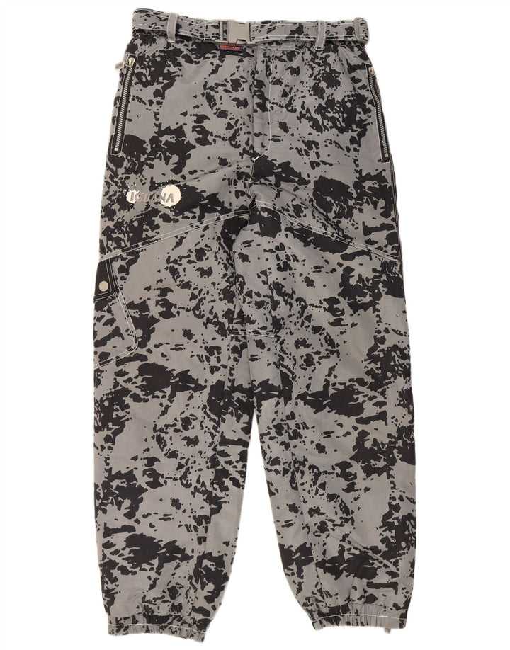 Calça corta-vento masculina Iguana gráfica EU 50 grande W32 L30 cinza