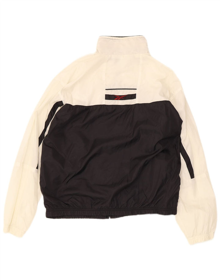 Reebok Womens Tracksuit Top Jacket UK 12 Médio Branco Colourblock