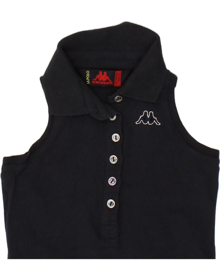 KAPPA Girls Sleeveless Polo Shirt 3-4 Years Navy Blue Cotton Vintage Kappa and Second-Hand Kappa from Messina Hembry 