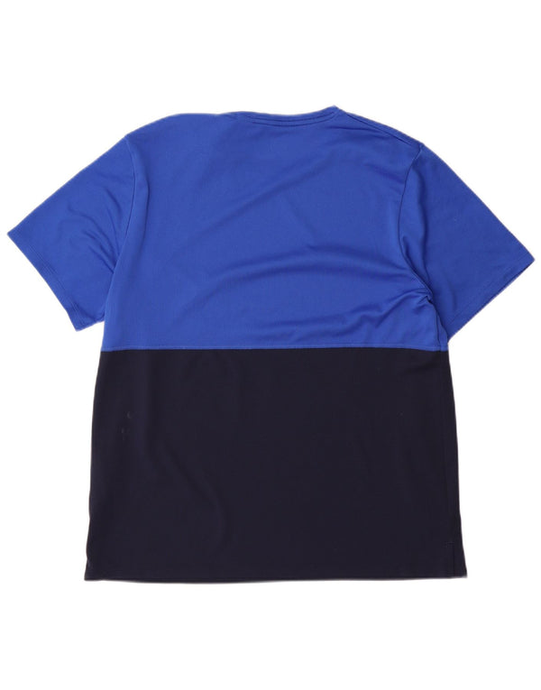 Camiseta feminina Nike Dri Fit Top UK 16 grande bloco colorido azul poliéster