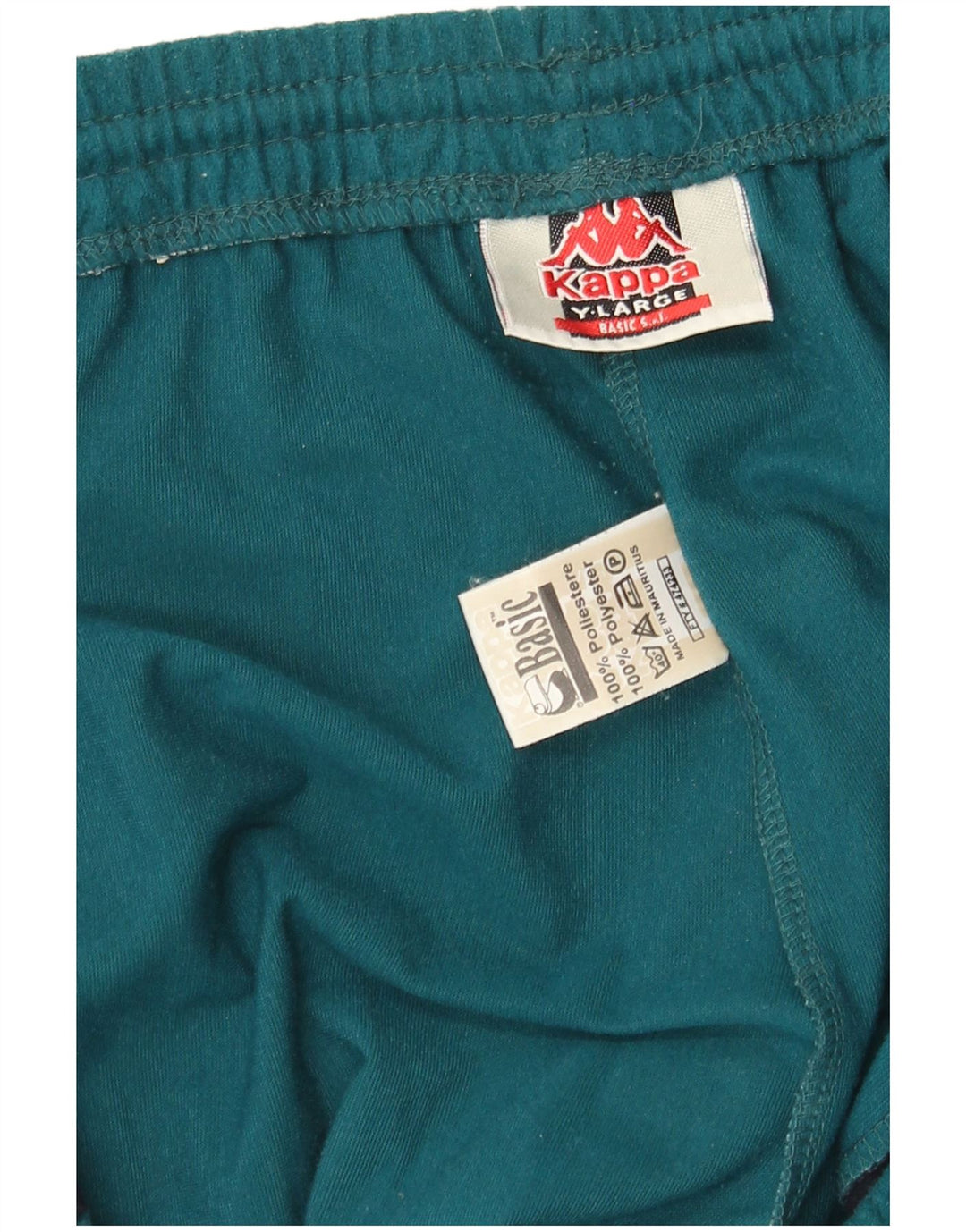 Calça de treino masculina Kappa com estampa gráfica grande azul colorblock poliéster