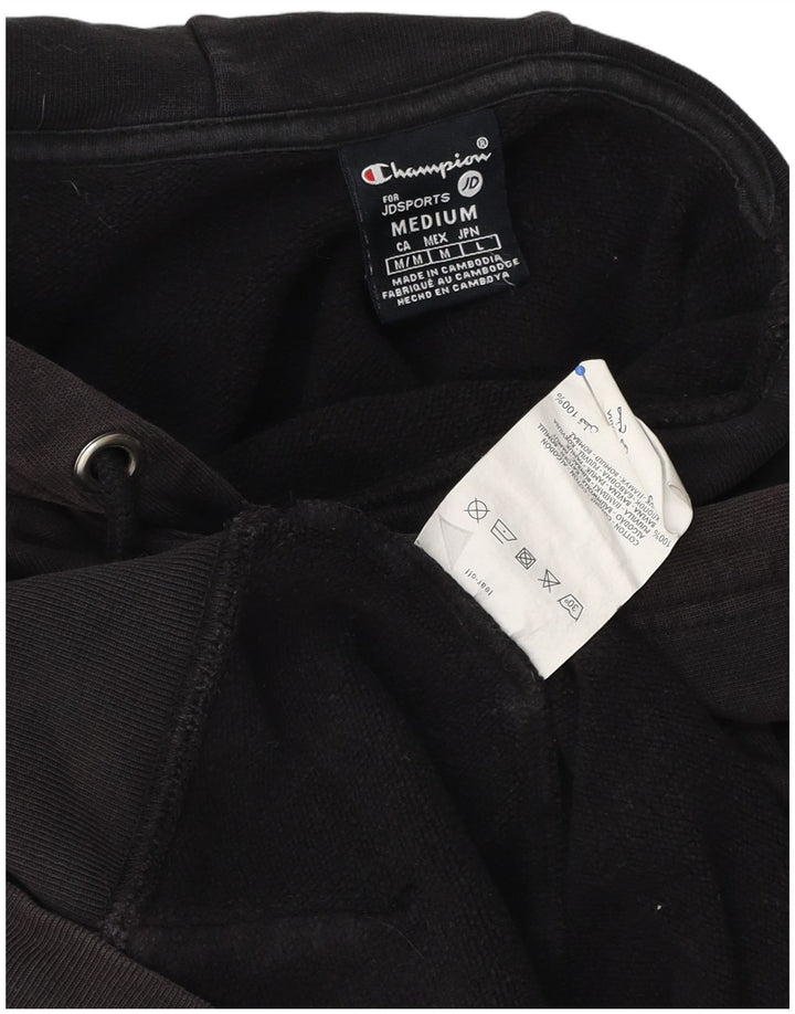 Jumper com capuz gráfico masculino Champion médio algodão preto