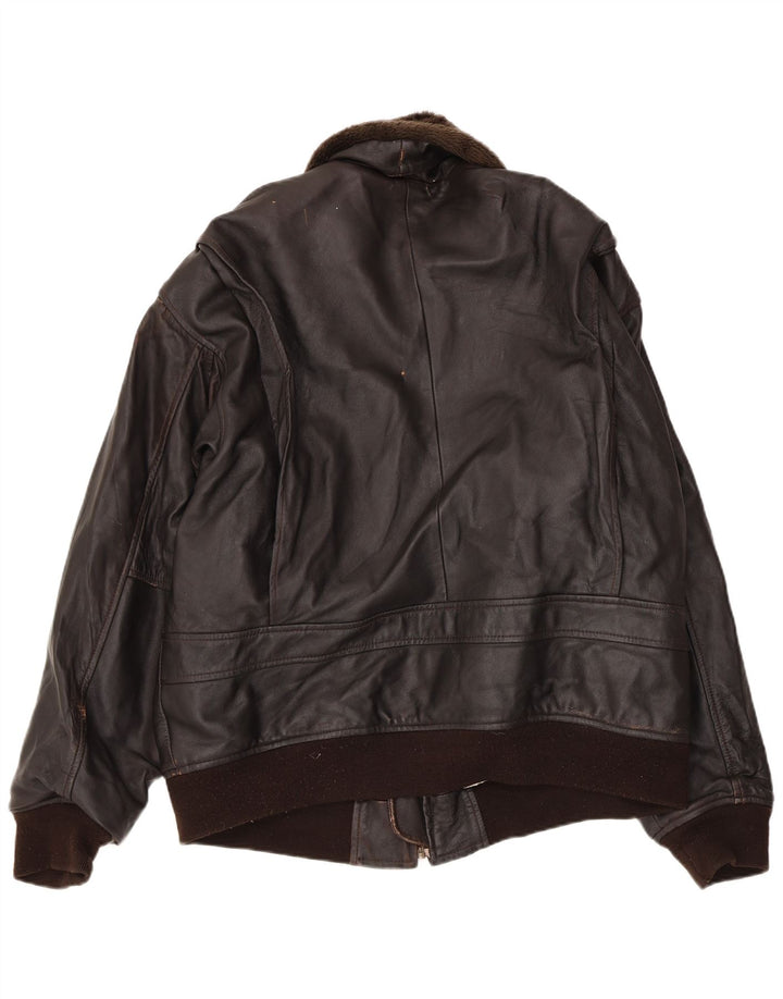 Jaqueta de couro masculina vintage UK 42 XL couro marrom
